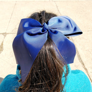 Cheer Navy Bow for Girls 7"