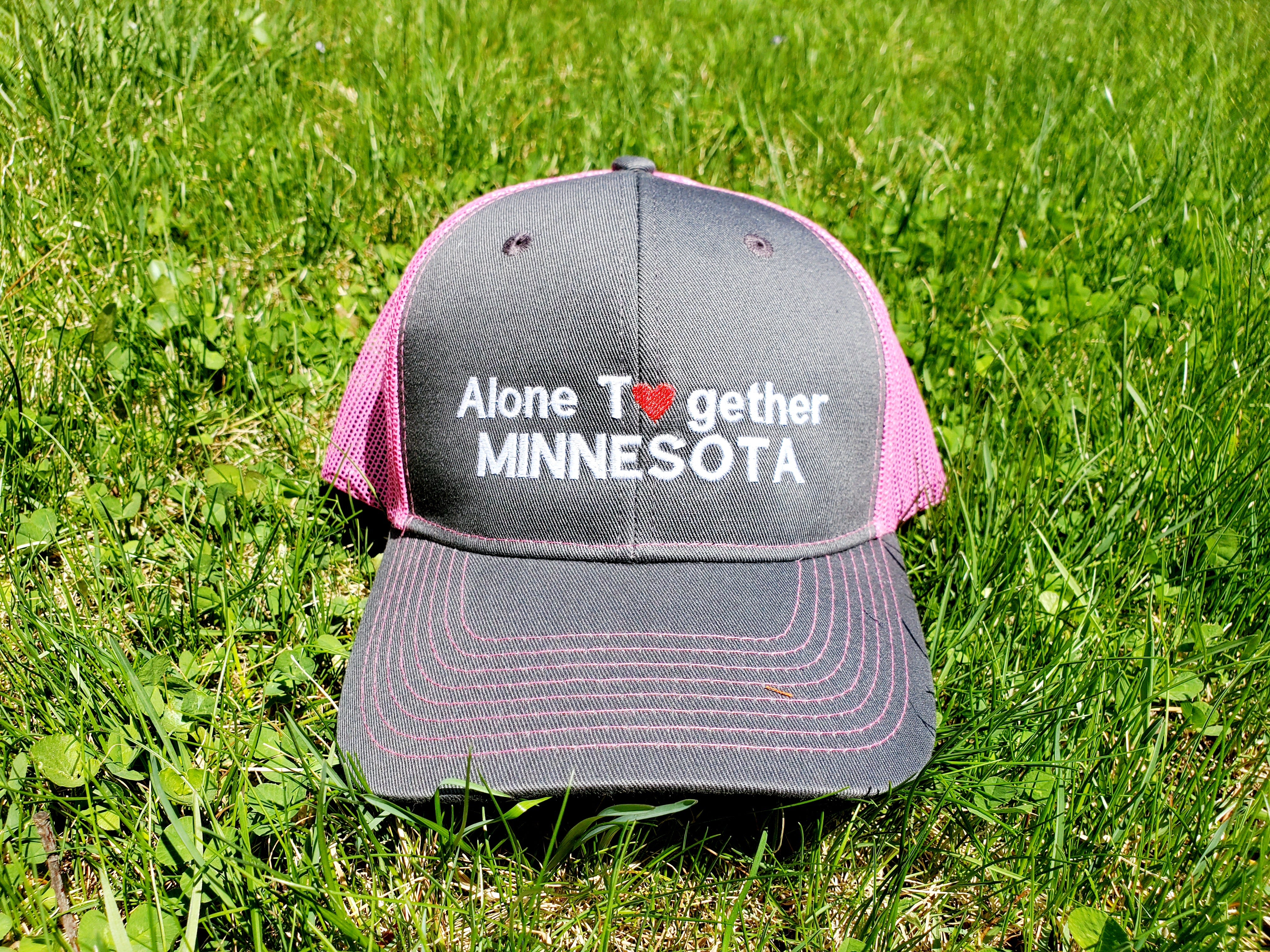 Alone Together Minnesota Embroidered Snap-back Trucker Cap hat